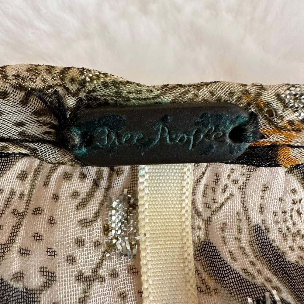Free People Floral Mini Dress in Tan and Black - Picture 3 of 16